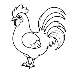Cute Rooster Coloring Book For Kids