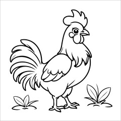 Cute Rooster Coloring book For Toddlers