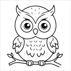 Cute Owl Coloring Page For Toddlers