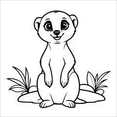 Cute Meerkat Coloring Page For Kids