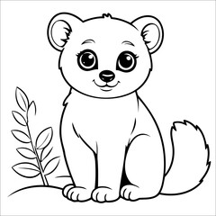 Cute Lemur Coloring Page For Children