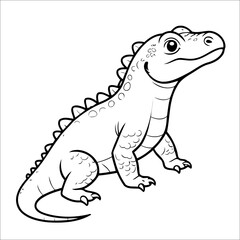 Cute Komodo Coloring Page For Toddlers