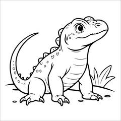 Cute Komodo Coloring Page For Children