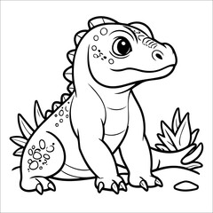 Cute Komodo Coloring Book For Kids
