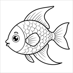 Cute Fish Coloring Book For Kids