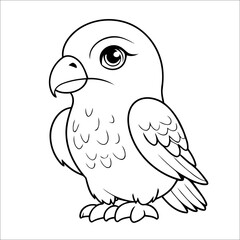 Cute Falcon Coloring Page For Toddlers