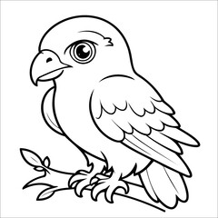 Cute Falcon Coloring Page For Children