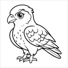 Cute Falcon Coloring Page For Kids