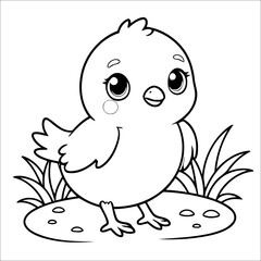 Cute Chick Coloring Page For Toddlers