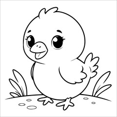 Cute Chick Coloring Book For Kids