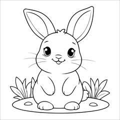 Cute Bunny Coloring Book For Kids