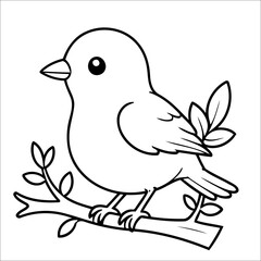 Cute Bird Coloring Page For Toddlers