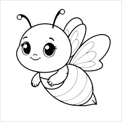 Obraz premium Cute Bee Coloring Page For Kids