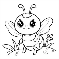 Cute Bee Coloring Book For Kids