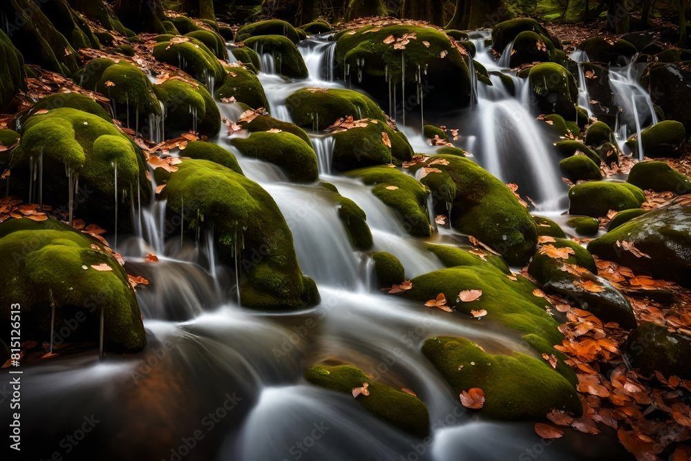 Wall mural waterfall in the forest