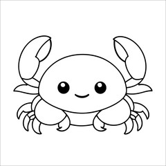 Fototapeta premium Crab Coloring Page Drawing For Toddlers