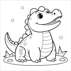 Crocodile Coloring Book Drawing For Kids