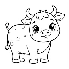 Cow Coloring Page Drawing For Toddlers