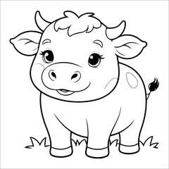 Cow Coloring Book Drawing For Kids