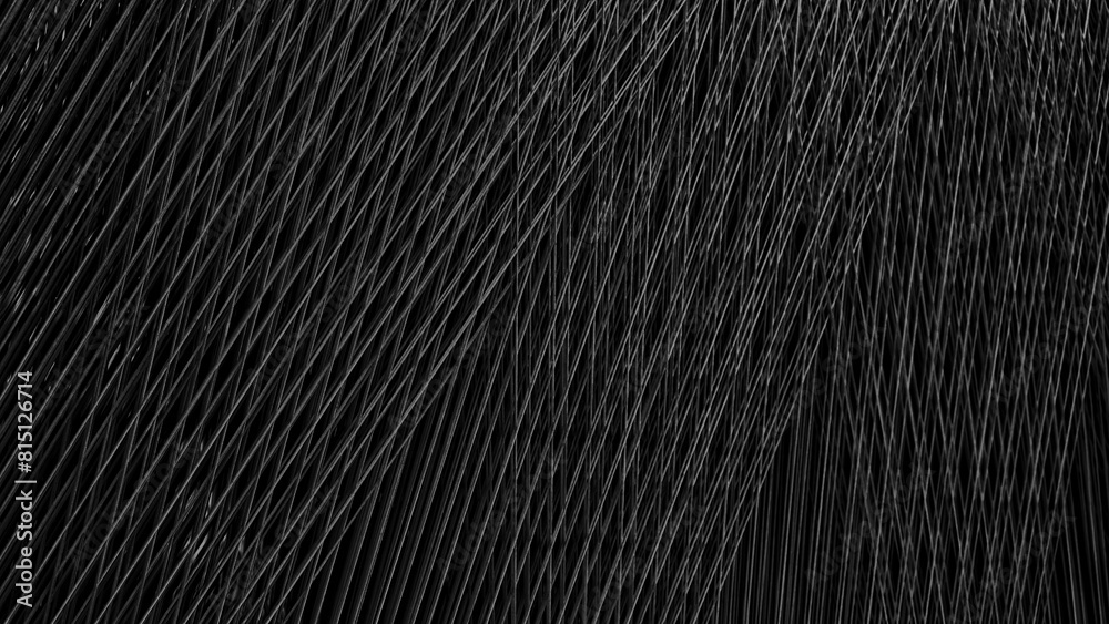 Fototapete A black background with a pattern of white lines. The lines are very thin and are arranged in a way that they look like they are woven together. The image has a very simple and minimalistic feel to it