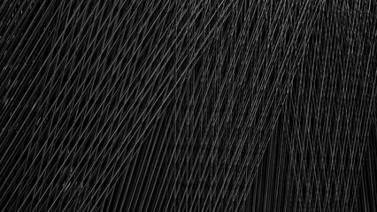 A black background with a pattern of white lines. The lines are very thin and are arranged in a way that they look like they are woven together. The image has a very simple and minimalistic feel to it