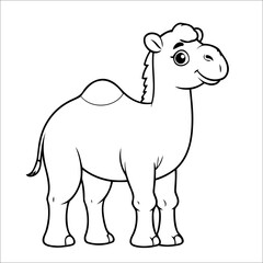 Camel Coloring Page Drawing For Children
