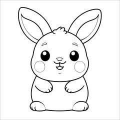 Bunny Coloring Page Drawing For Toddlers