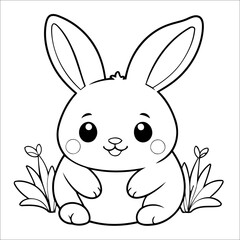 Bunny Coloring Page Drawing For Children