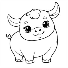 Bull Coloring Page Drawing For Toddlers