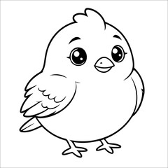 Bird Coloring Activity Page Drawing For Toddlers