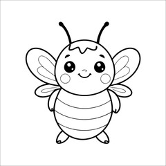 Bee Coloring Page Drawing For Toddlers