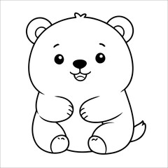 Bear Coloring Page Drawing For Kids