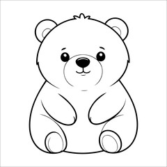 Bear Coloring Page Drawing For Toddlers