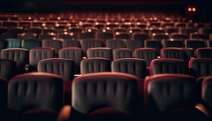 Fototapeta premium Empty movie theater seats with fabric