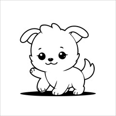 Puppy Chasing its Tail Coloring page for Kids