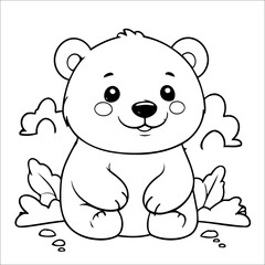 Polarbear Vector Coloring page for Kids