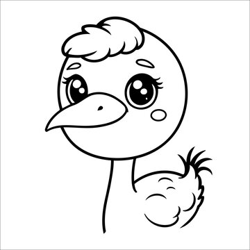 Ostric Vector Coloring page for Kids