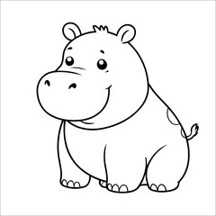 
Hippo hand drawn Coloring page for Kids