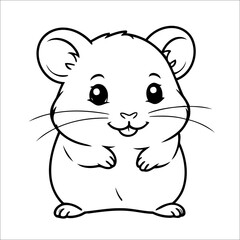 Hamster Vector Coloring page for Kids