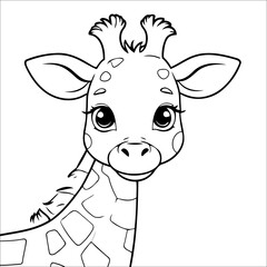 Giraffe easy coloring book for Kids