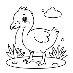 Flamingo simple coloring page for Kids