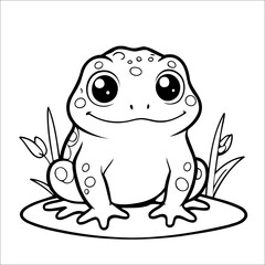 Frog hand drawn Coloring page for Kids