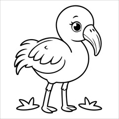 Fototapeta premium Flamingo simple coloring page for toddlers