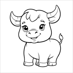 Bull hand drawn Coloring page for Kids