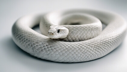 Fototapeta premium white colored cobra snake, isolated white background 