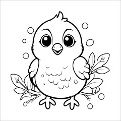 Bird Vector Coloring page for Kids