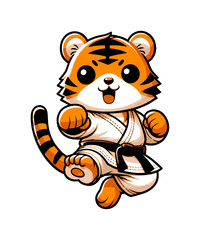 cute cartoon character - wolf practicing karate (artwork 2) © mr.mmz