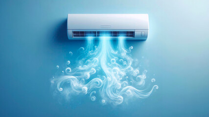Fresh air flows from the air conditioner