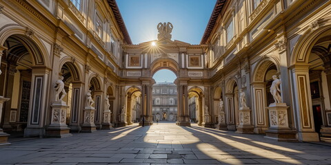 Uffizi Florence Italy Afternoon Under the bright s_007