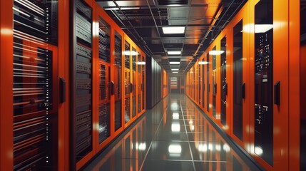 Fototapeta premium Data centers equipped with state-of-the-art surveillance and intrusion detection systems.